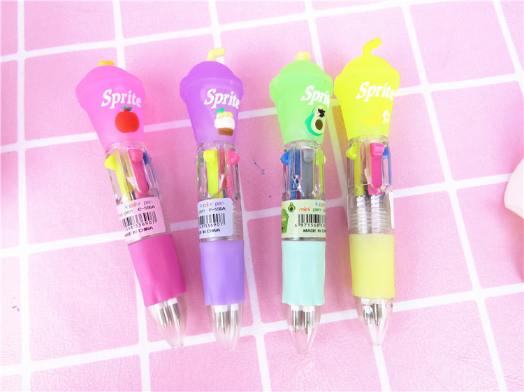 귀여운 멀티 컬러 볼펜 다채로운 미니 크리 에이 티브 다기능 학생 프레스 컬러 볼펜 멀티 컬러 볼펜
