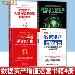 4册 数据资产增值运营 从数据治理到数据资产入表和运营+一本书讲透数据资产化+数据资产入表与数据交易合规指南+数据资产化实践书