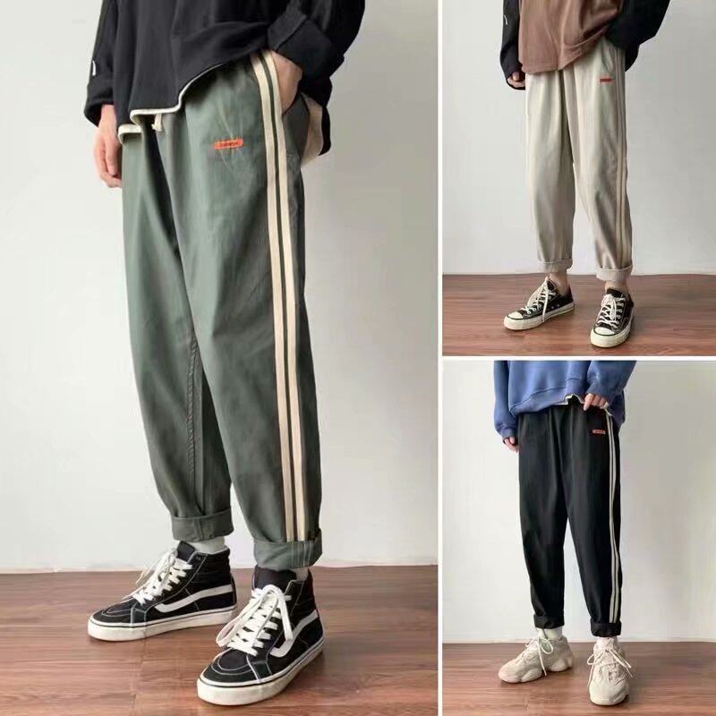 秋冬季裤子男韩版宽松潮流潮牌运动休闲裤九分裤潮