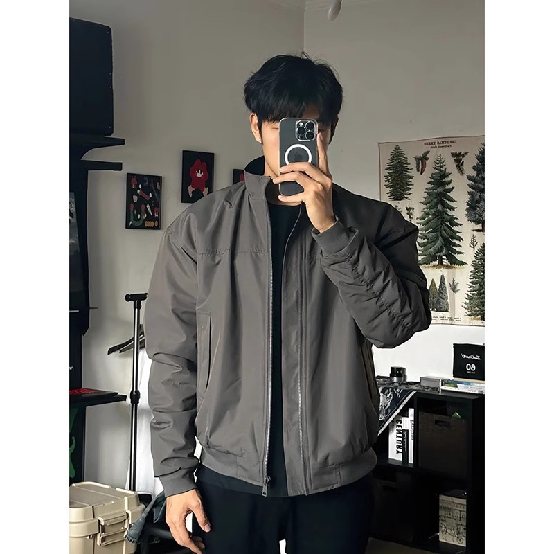 美式教练飞行夹克男款春秋季三防立领外套高级感痞帅短款棒球服潮