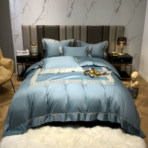 Высококлассный хлопковый стеганый универсальный комплект, легкий роскошный стиль, 4 предмета, изысканный стиль