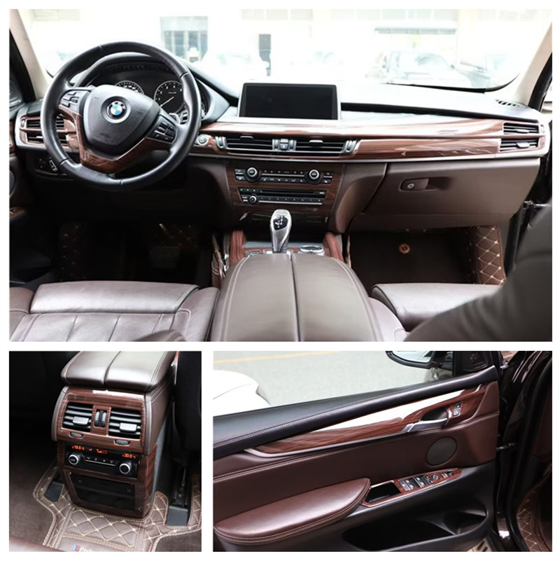 适用于15-19款宝马x6碳纤维内饰贴 改装桃木中控排挡方向盘出风口