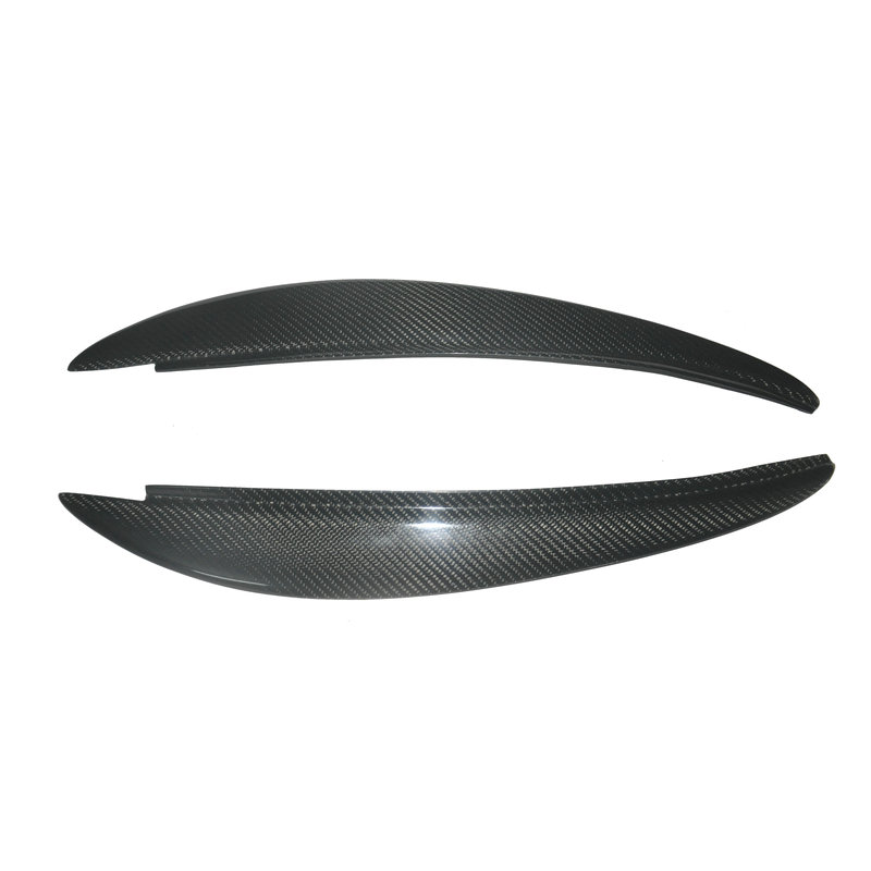 适用于东风标致206直板碳纤改装灯眉标志206弯形碳纤维前大灯眉贴