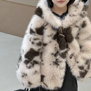 儿童皮草外套2025秋冬新款男女童精仿水貂毛小女孩金貂绒短款大衣
