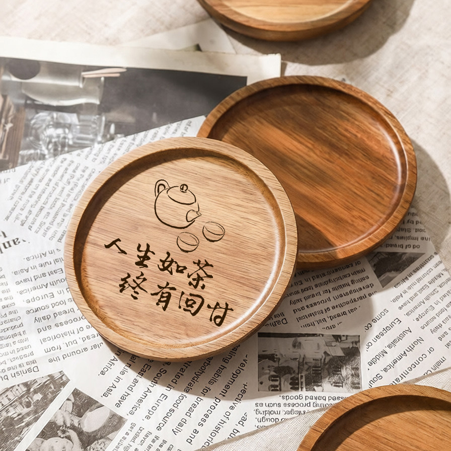 实木杯垫相思木隔热杯垫茶杯垫家用茶托隔热垫禅意木质垫子可定制