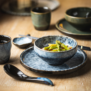 感餐厅火锅店 单人仪式 日式 陶瓷酒店摆台餐具四件套一人食碗碟套装