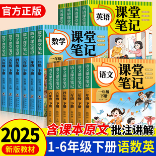 2025新版课堂笔记语文数学英语人教版一二年级三年级四年级五年级六年级上册下册三上四上五上小学课本教材全解学霸笔记预习复习本