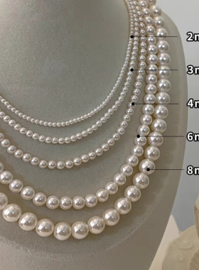 极细小米珠澳白珍珠毛衣链施家珍