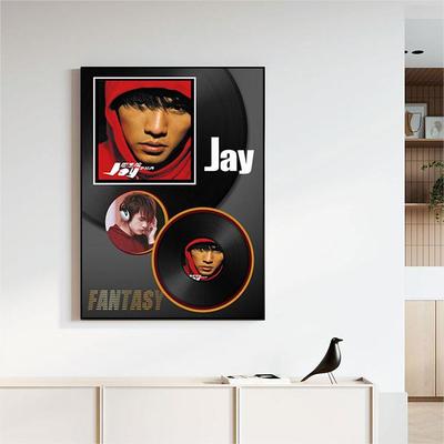 黑胶唱片装饰画明星专辑实物CD唱碟挂画周杰伦陈奕迅高级轻奢壁画