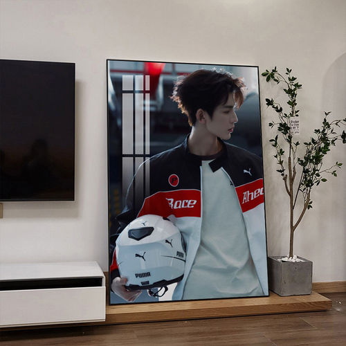 张凌赫时尚写真服装店装饰画女生卧室客厅沙发背景墙明星艺术挂画