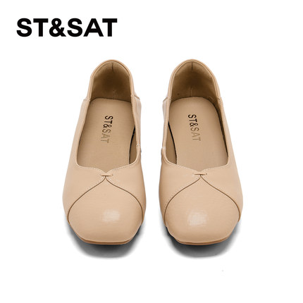 星期六浅口单鞋女2026新款春季通勤小皮鞋粗跟妈妈鞋气质高跟女鞋