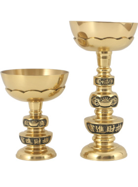 佛堂寺庙元宝财神铜碗酥油灯