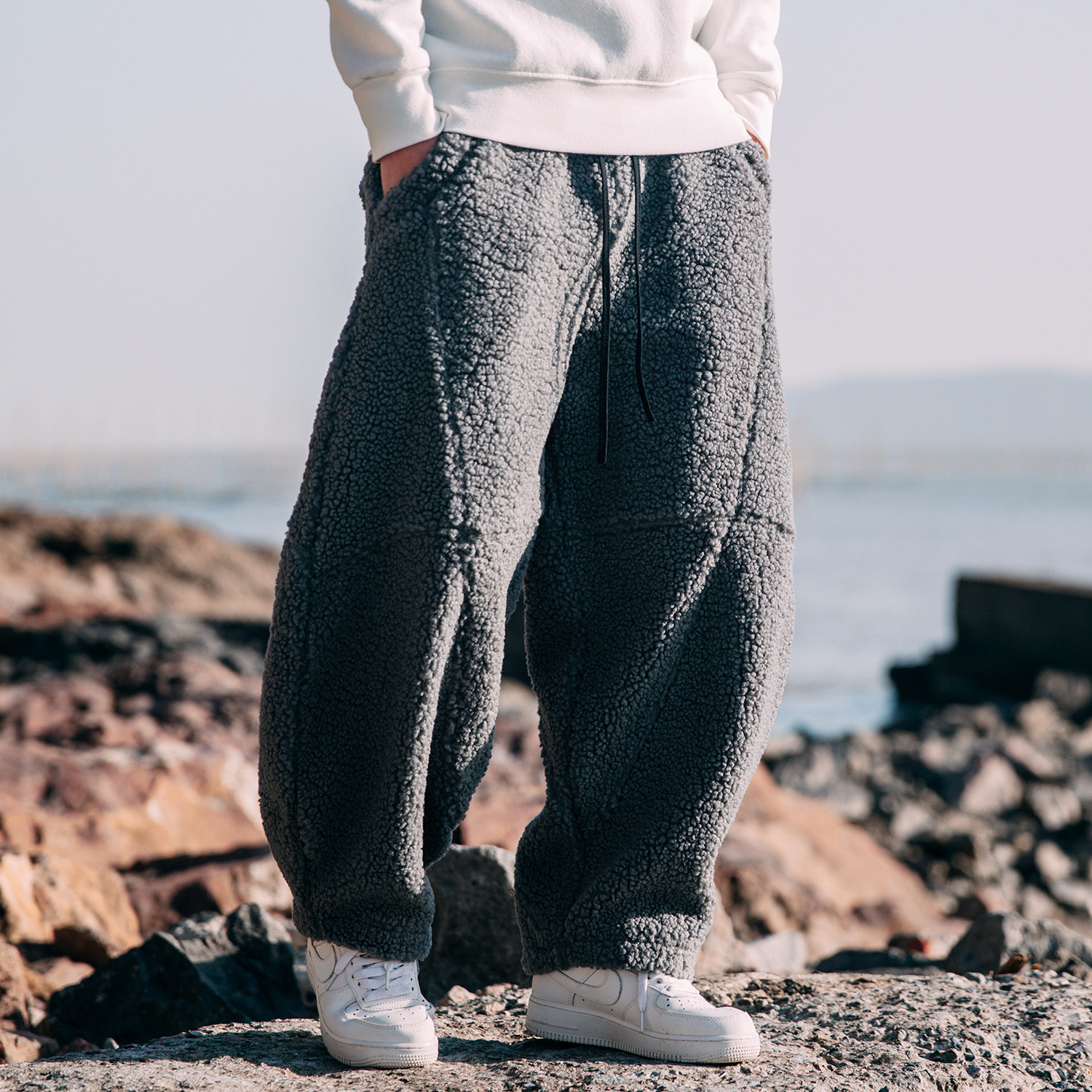 中国风抽绳卫裤男冬季宽松羊羔毛休闲裤加绒加厚哈伦裤保暖灯笼裤,男装,休闲裤,淘宝优惠券,粉丝福利购,淘宝优惠卷