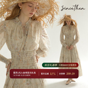 穿搭 连衣裙女秋季 从那以后法式 碎花裙雪纺裙子早秋高级感长裙长袖