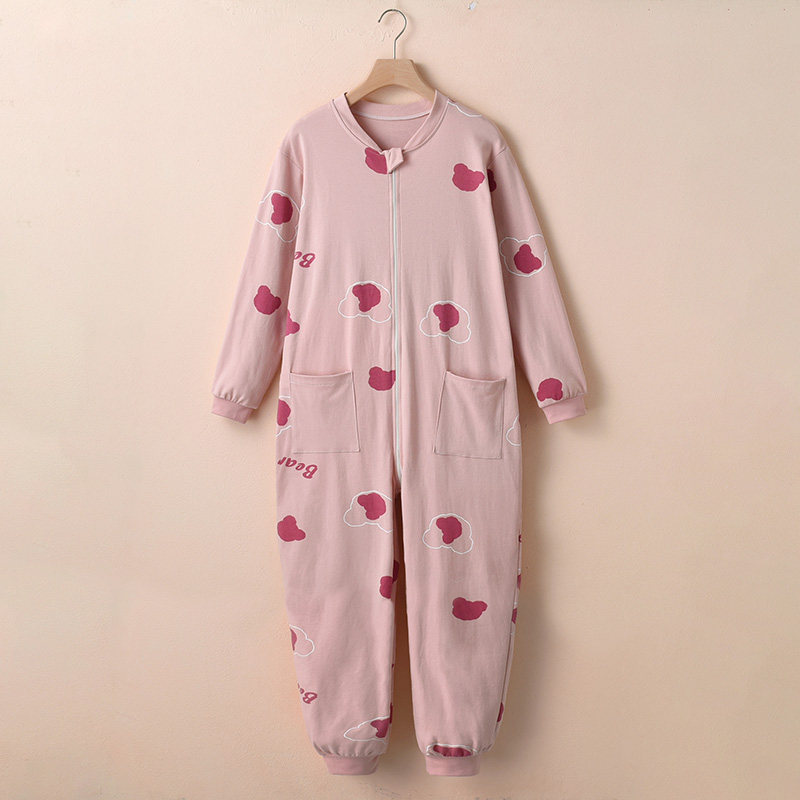 女童连体睡衣大童春秋卡通空调空防踢防着凉儿童家居服睡袋