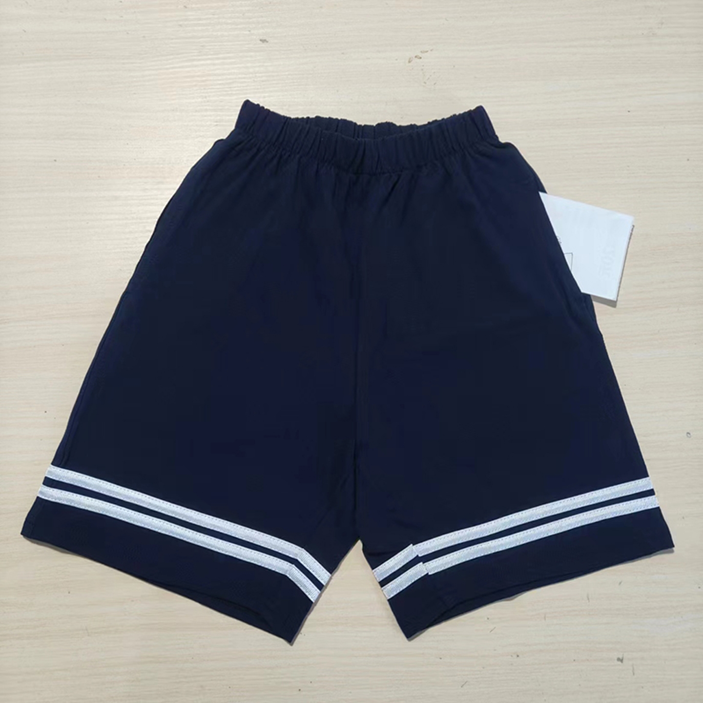 初高中学生校服短裤藏蓝色拼裤