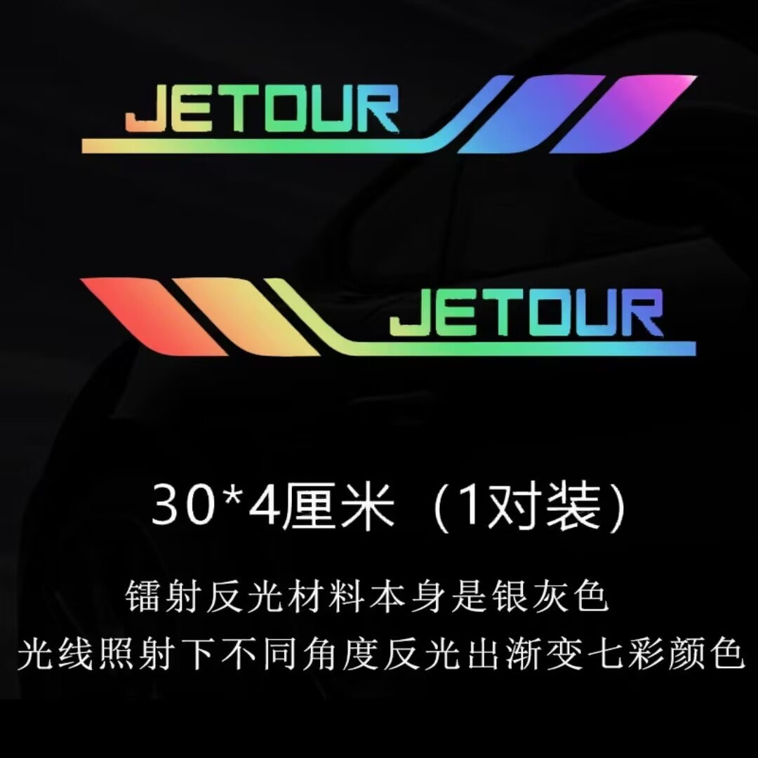 适用捷途汽车叶子板三角窗贴纸车身车门贴纸七彩镭射车标装饰车贴