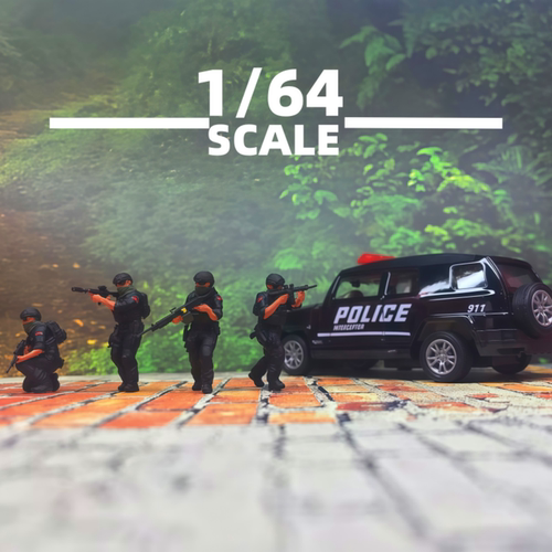 1/64微缩兵人特警军事沙盘模型