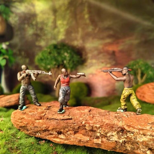 1/64手办兵人微缩小人偶模型沙盘场景鱼缸蛋糕装饰摆件迷你小玩具