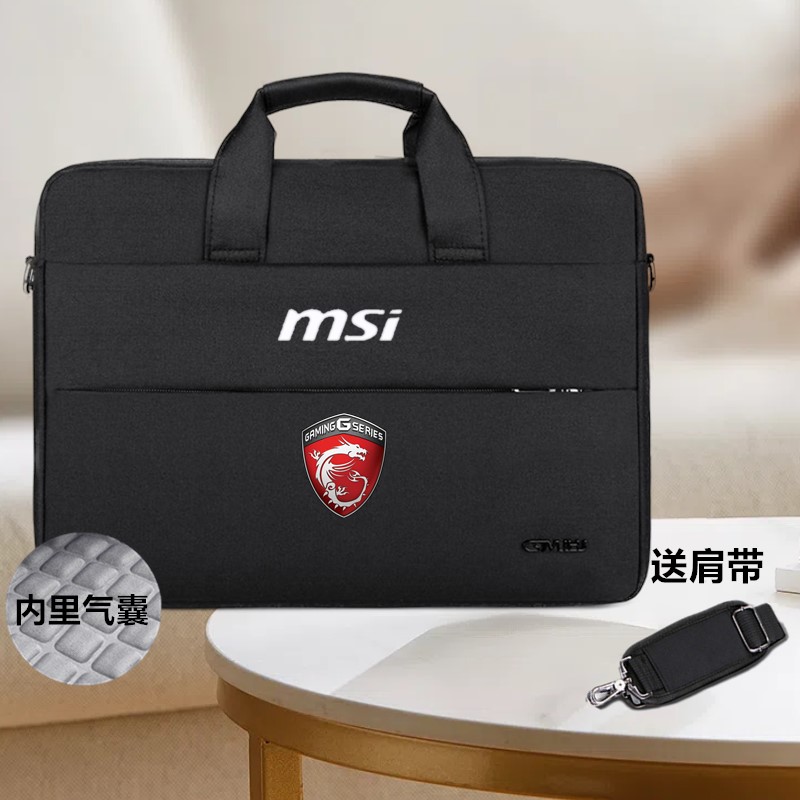 适用微星MSI神影16笔记本电脑包15.6英寸单肩包星影15手提包泰坦18 Ultra AI2025防水背包魔影15斜跨保护套