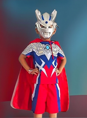 。赛罗奥特曼衣服短袖套装超人儿童套装t恤迪迦cos儿童衣服发光T