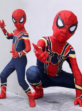 漫威蜘蛛侠儿童演出服女童连体衣女超凡哪咤服装男孩cos生日礼物