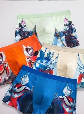 女童内裤纯棉A类四角平角3-6岁奥特曼库洛米中小童薄款短裤不夹pp