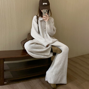 话里慵懒风立领套装2026冬季新款韩版休闲甜美气质减龄两件套女