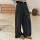 话里高腰腰带呢料阔腿裤 女 百搭宽松显瘦直筒拖地长裤 2025冬季 新款