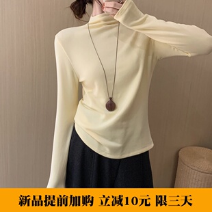 时尚 新款 百搭显瘦甜美内搭上衣女 2026冬季 话里减龄加绒立领打底衫