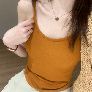 话里修身显瘦纯色吊带2026夏季新款甜美气质休闲百搭打底上衣女