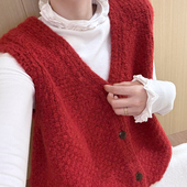 话里纯色气质叠穿背心马甲2026冬季 上衣女 简约风气质无袖 新款 韩版