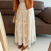 休闲百搭裙子 韩版 话里淑女风立体花朵重工蕾丝半身裙2026春季 新款