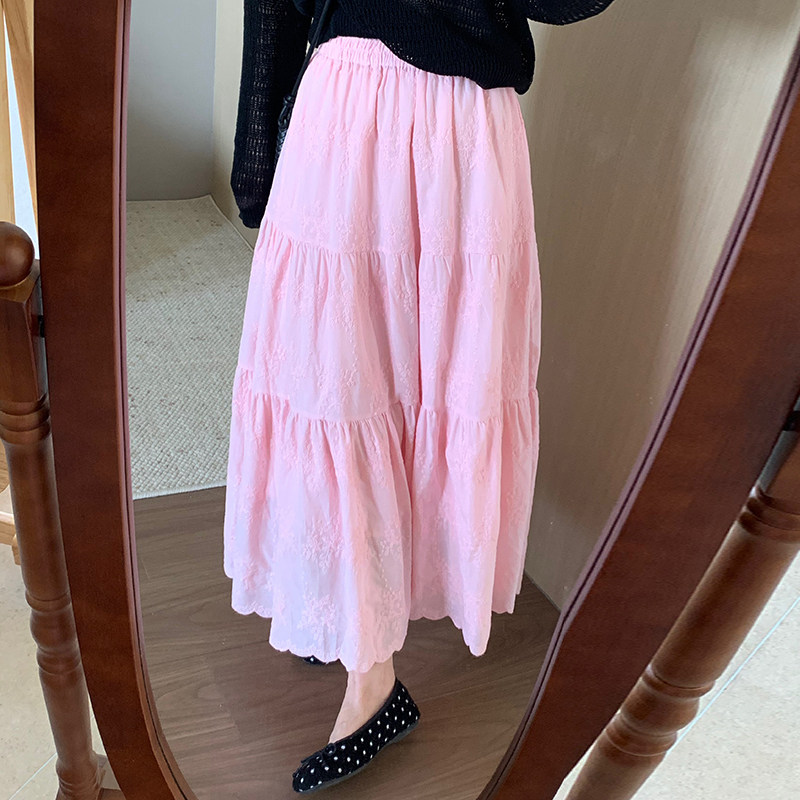 话里淑女风气质半身裙2026春季新款韩版休闲高腰显瘦百搭中长款裙