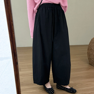 空气显瘦垂感日常通勤简约风长裤 话里松弛感直筒系带裤 2026夏新款