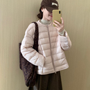 显瘦保暖上衣外套女 韩版 话里简约风无领排骨羽绒服2025冬季 新款