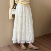 话里淑女风蕾丝半身裙2026春季 裙子女 高腰百搭减龄长款 新款 韩版