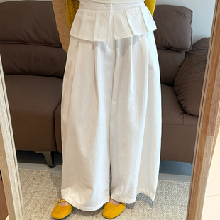 子2026春季 叠穿直筒长裤 新款 休闲时尚 女 韩版 话里设计感假两件裤