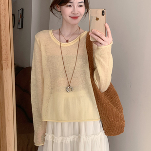 宽松显瘦气质百搭上衣长袖 韩版 女 2026新款 话里甜美早春马海毛罩衫