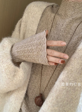 话里修身型高领纯色弹力针织打底衫2025秋季新款百搭显瘦针织衫