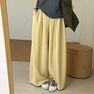 甜美简约减龄运动长裤 新款 女 纯色气质2026春季 话里设计感抽绳卫裤