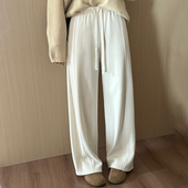 女 新款 2026冬季 休闲显瘦减龄高腰百搭长裤 话里简约风双杠直筒裤