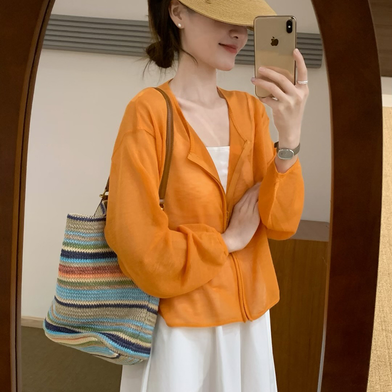 话里多巴胺拉链防晒衣2025夏季新款韩版薄款气质显瘦上衣外套女