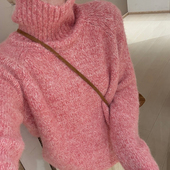 话里淑女风高级感高领毛衣2025冬季 女 休闲百搭上衣针织衫 新款 韩版