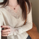 话里甜美气质v领蕾丝打底衫 气质减龄百搭上衣女 韩版 2025冬季 新款