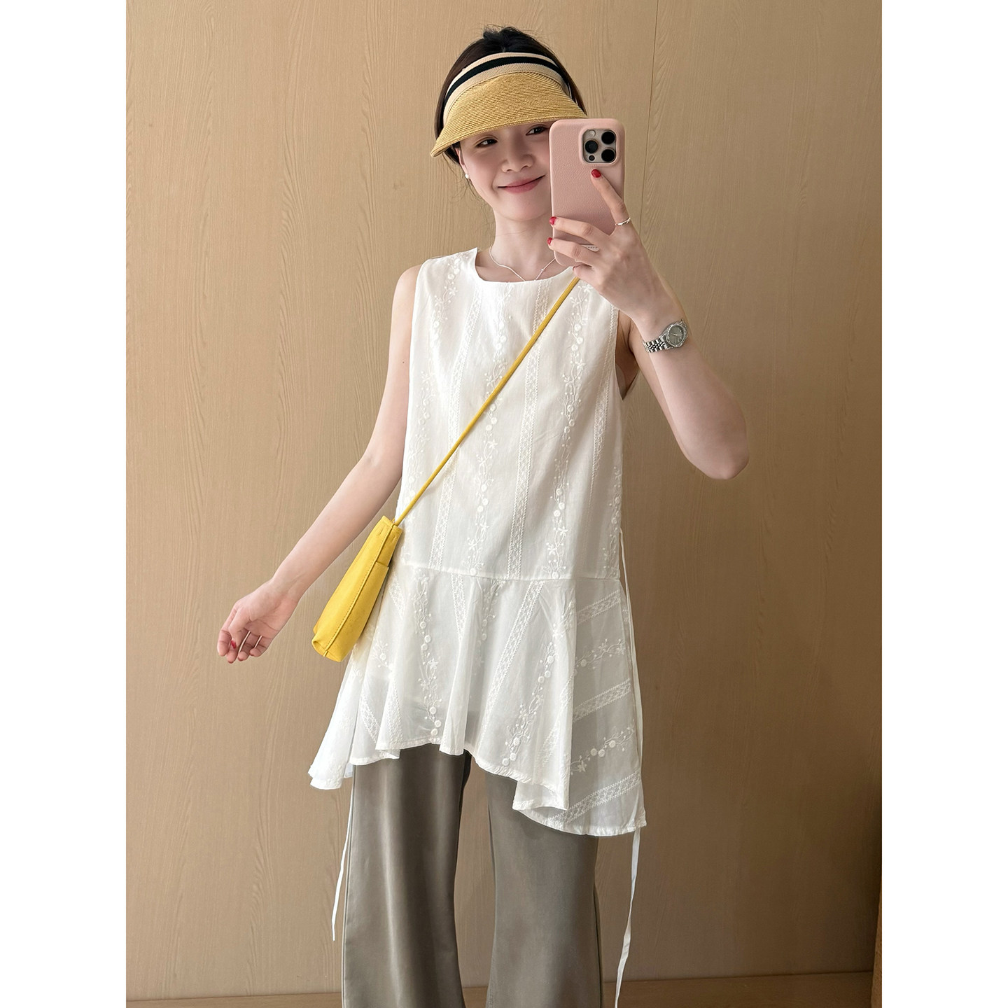 话里简约风不规则背心裙2026夏季新款韩版休闲无袖百搭短款裙子女