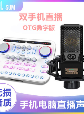 ickb SUM胖白声卡OTG数字版直播唱歌手机电脑麦克风套装幻声F66