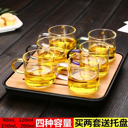 透明耐热小茶杯高硼硅玻璃送托盘