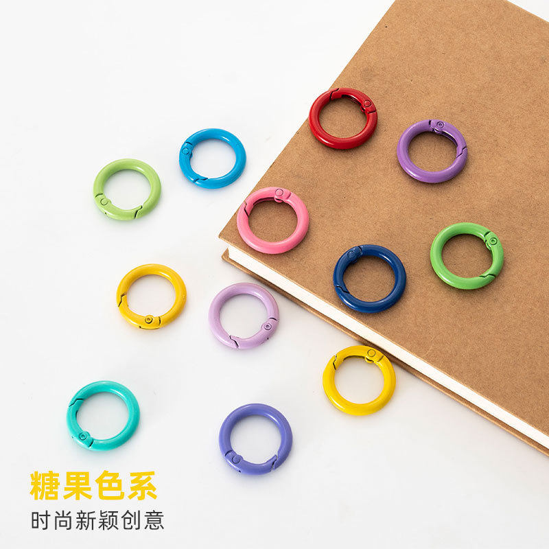METAL LACQUERED SPRING RING BUCKLE ZINC ALLOY CIRCLE BUCKLE RING RING HOOK DIY BAG KEY CHAIN HARDWARE ACCESSORIES