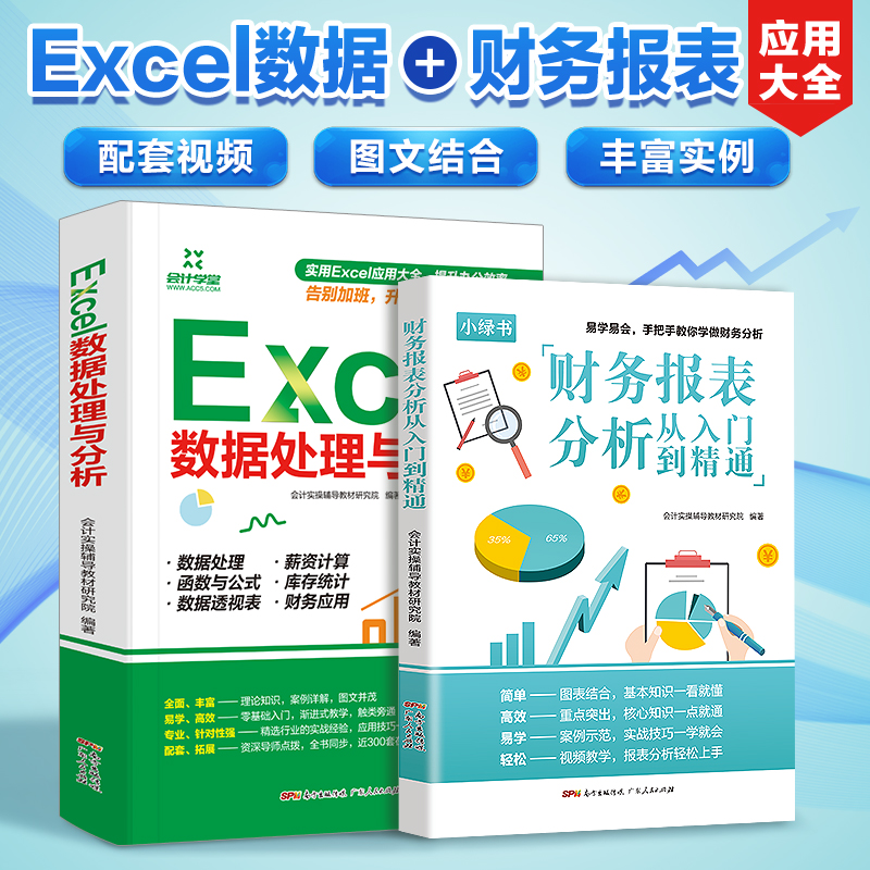 2册财务分析处理 excel数据处理+财务报表分析从入门到精通excel数据处理与分析教材办公软件入门到精通高效办公office会计书籍-封面